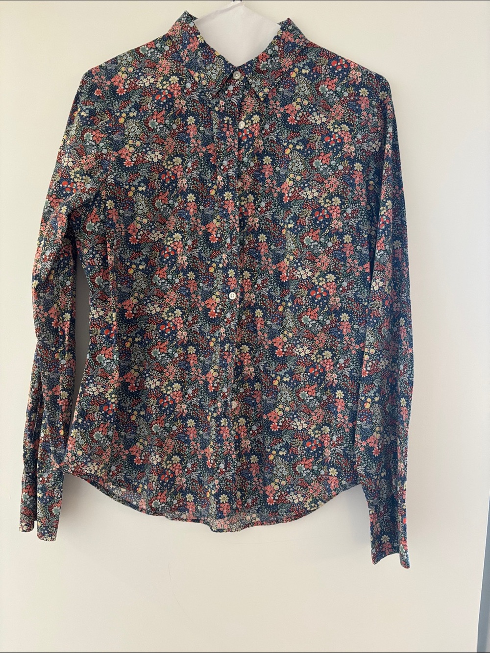 Women’s J Crew Liberty Navy Floral Button-Down Shirt